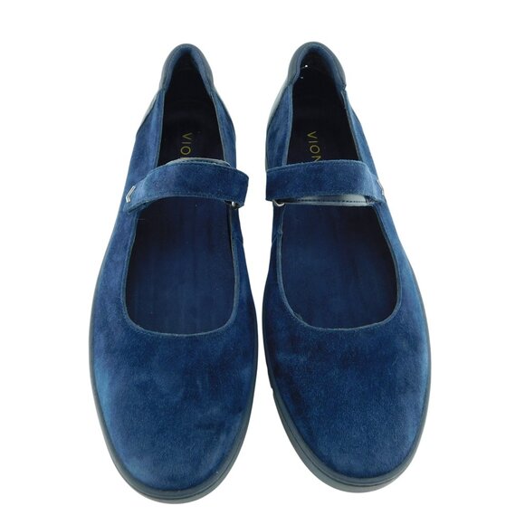 VIONIC Royal Blue Suede Leather Mary Jane Flats 10 - Picture 2 of 7